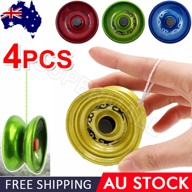 4X Aluminum Professional Yo-Yo  Bundle Bearing Ball Kids Toy Magic YoYo OZ