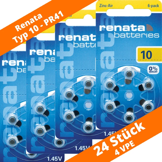 24x Baterías Renata PR70 Amarillo 10 PR70 4 x 6 Blister NUEVO 1,45V