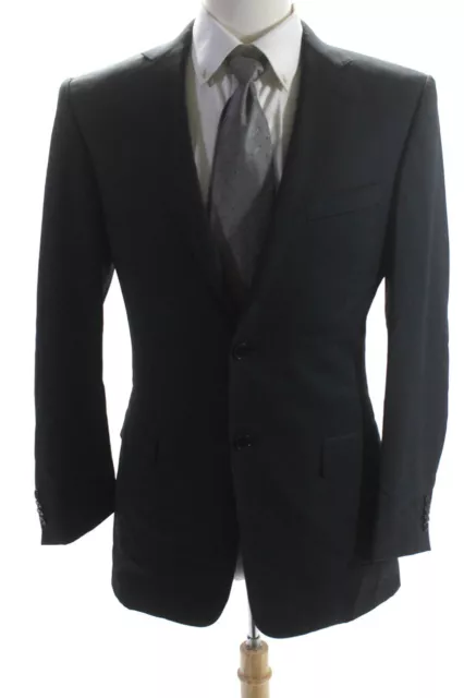 Ermenegildo Zegna Mens Dark Navy Wool Two Button Long Sleeve Blazer Size 48L