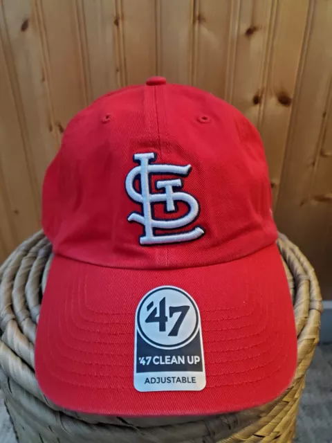 St Louis Cardinals 47'brand Clean Up MLB Adjustable Hat Cap Red