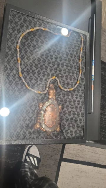 HUDSON BAY Trade Necklace~FUR TRADE ERA ~NATIVE AMERICAN INDIAN GORGET~ TURTLE