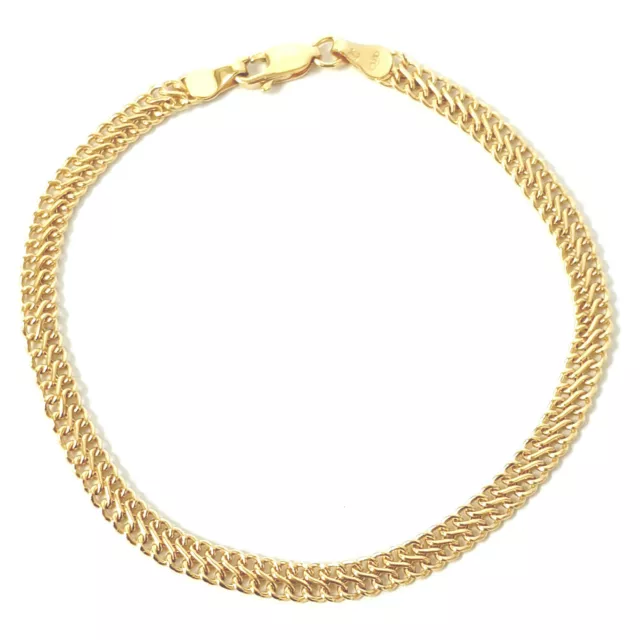 Woven Style 9ct Yellow Gold Ladies Bracelet 7.5 Inch, 4mm Real Gold Hallmarked