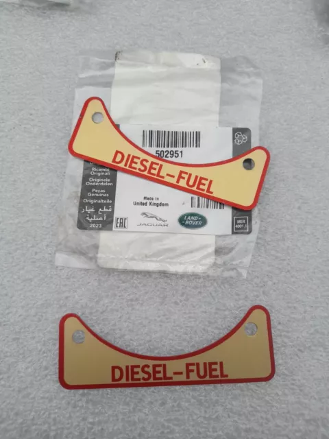 Land Rover Defender Genuine 90 110 TD5 TDCi TDi Diesel Fuel Filler Warning Badge