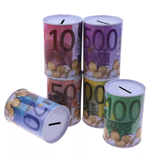 Euro Dollar Money Box Safe Cylinder Piggy Bank Banks For Coins Deposit Bo WsYERI