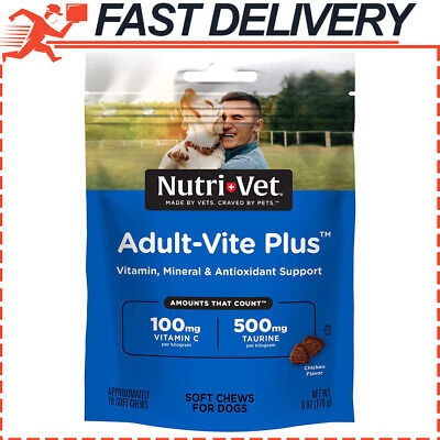 Nutri-Vet Dog Adult-Vite Plus Soft Chews w/ Vit & Minerals, 70 ct Chewable
