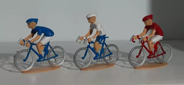 Lot de 3 Cycliste 6cm Tour De France bleu blanc rouge vélo peloton miniature tdf 2