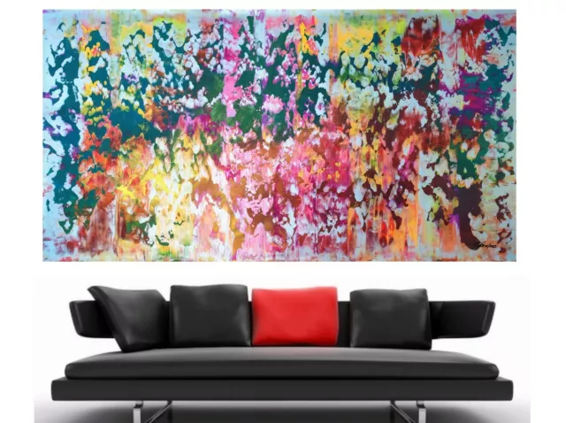 WEISE XXL Acrylbild Abstrakt ART Gemälde Modern 169 x 91cm Leinwand 32/23 NEU