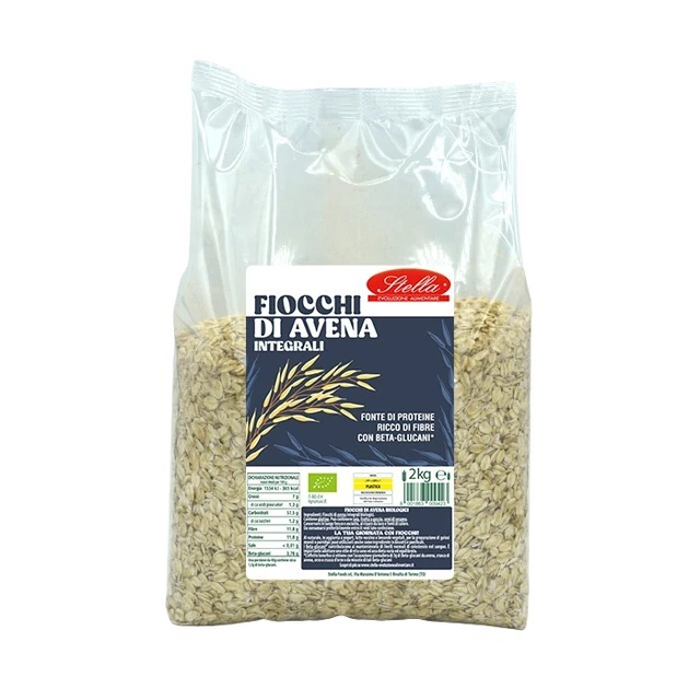 Fiocchi di Avena Integrali BIO Stella - 4kg (2 confezioni da 2kg)
