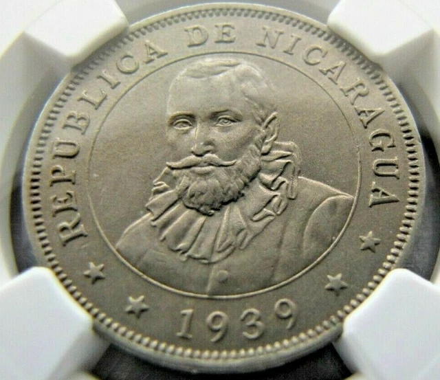Nicaragua 50 Centavos 1939 NGC MS 62.  Scarce grade.