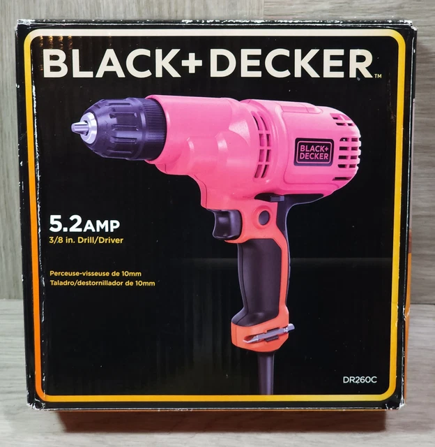 BLACK DECKER CORDED DRILL 5.2 Amp 3 8 Inch DR260C Powerful and