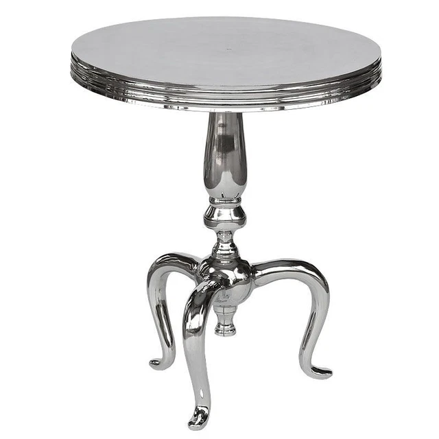 Hazenkamp  Beistelltisch runder silberfarbener Tisch 56 cm hoch