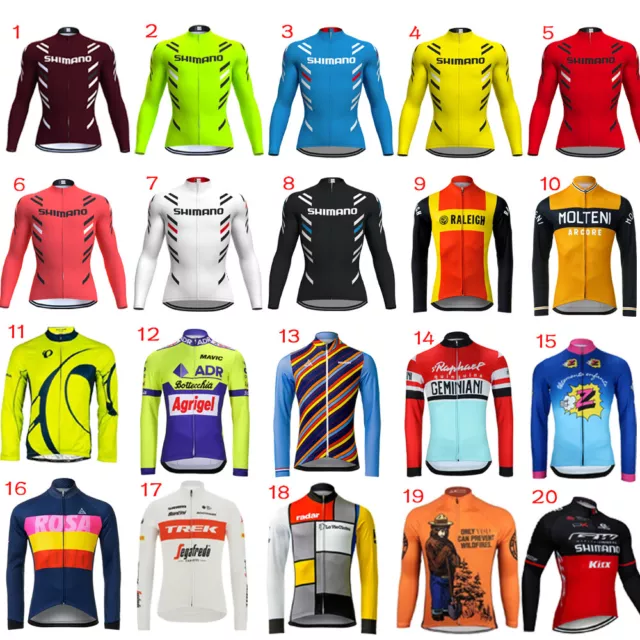 Respirant Maillot Cyclisme Homme Manches Longues VTT Tenue Cycliste Velo Route