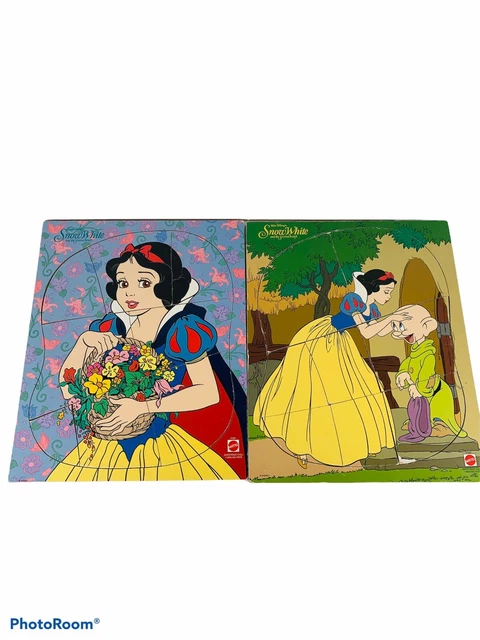MATTEL DISNEY SNOW White And The Seven Dwarves Board Puzzles lot of 2 ...