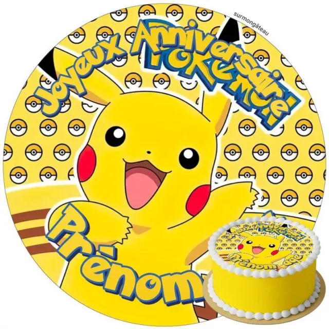Gâteau pikachu pokemon bleu à pokeball vegan, sans gluten