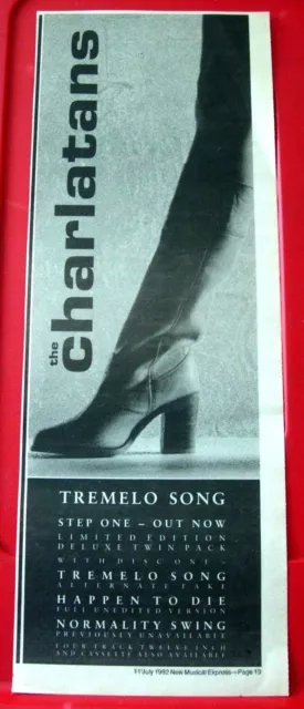 The Charlatans Tremelo Song Vintage ORIGINAL 1992 Press/Magazine ADVERT 16"x 6"