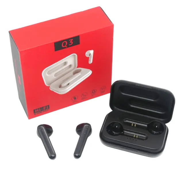 Q3 Auriculares Bluetooth 5.1 Táctil Control In-Ear sin Hilos Negro