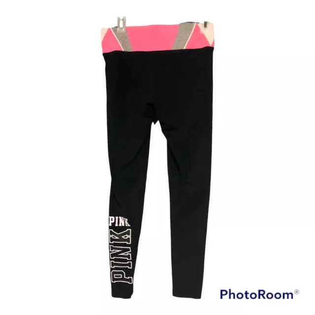 Victorias Secret PINK Capri Yoga Pants Leggings Junior Small Black Pink Gray 2