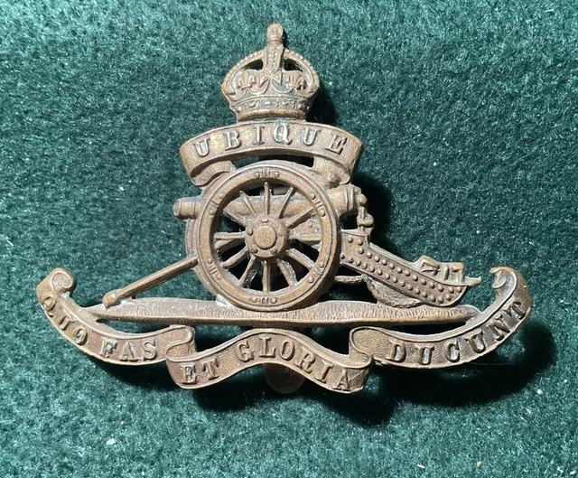 ROYAL ARTILLERY BERET Cap Badge British Military - Brass Kings Crown ...