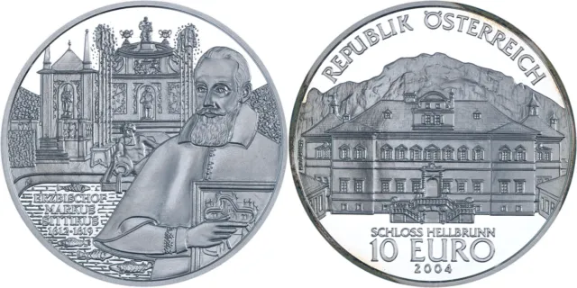 Austria: 10 Euro silver 2004 (Hellbrunn Castle) - Proof