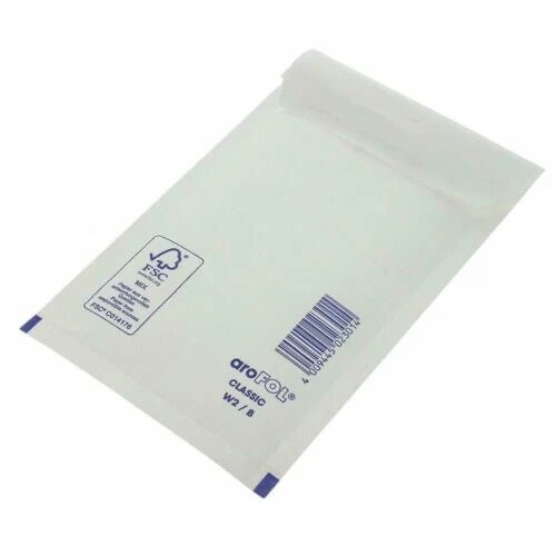 AROFOL 250 BUSTE IMBOTTITE A BOLLE BIANCHE BORSE MAILERS PICCOLE 115mm x 200mm