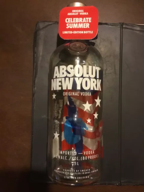 Absolut Vodka New York Liter empty bottle collector limited state edition