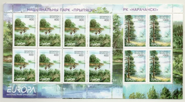 2001 - Europa CEPT (Bielorussia) - Acqua ricchezza naturale, due minifogli MNH