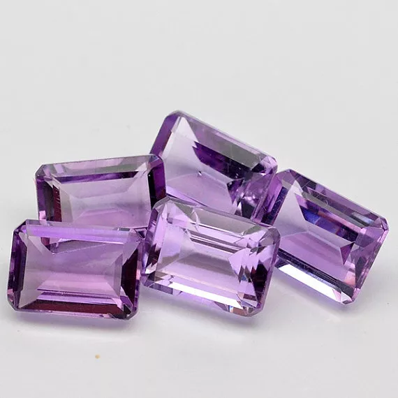 Natural Amethyst Faceted Octagon Cut 9x7 MM Calibrated Size Loose Gemstone E