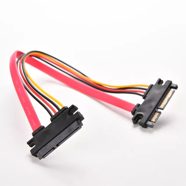 30CM Male to Female 7+15 Pin SATA Data HDD Power Combo Extend Extension Cable-FM