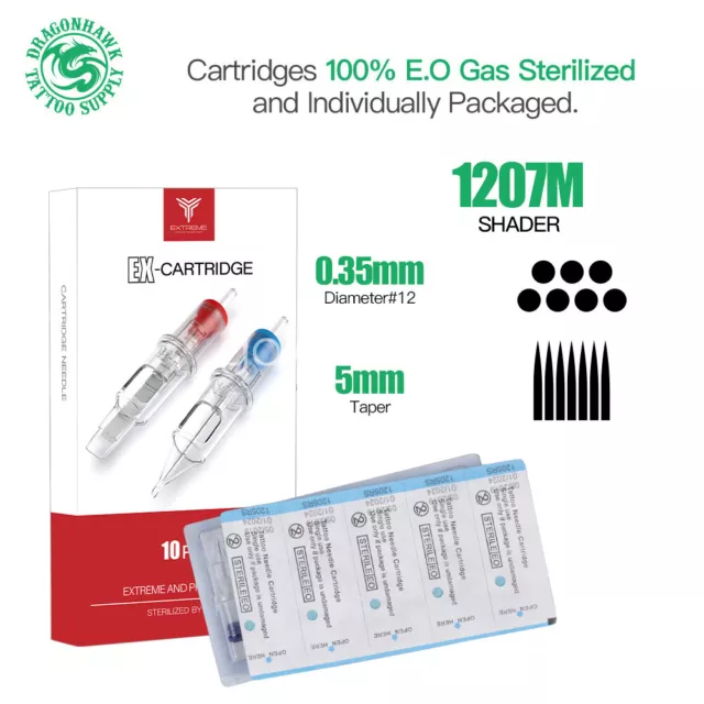 50x Disposable Tattoo Needle Cartridge Sterilized Round Shader 5RS 7 9M1 13 15RM 3