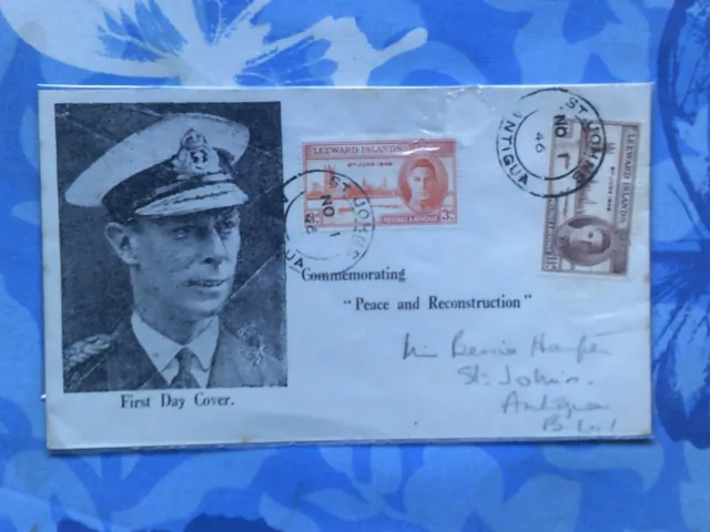 George V1 FDC leeward islands great condition complete