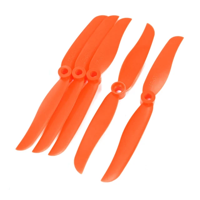 Aexit 5 Stück EP-9050 Orange Propeller – 9x5 Zoll, Ersatz Für RC-Hubschrauber Mit 3 Mm Oder 5 Mm Wellenloch