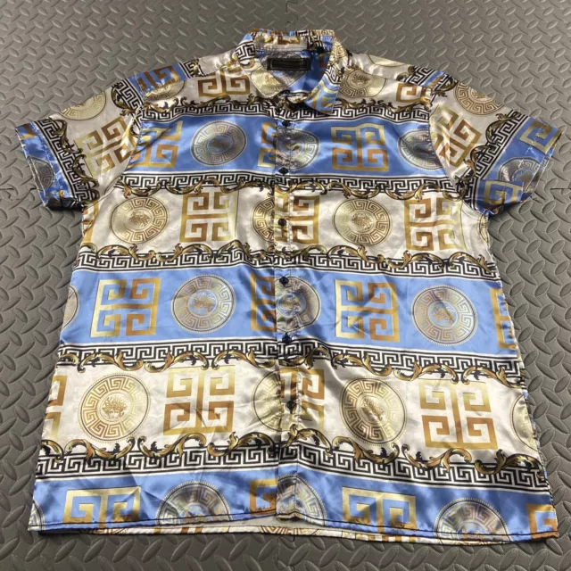 Baroque Gold 3XL Men’s Shirt Designer  Medusa Button Up Trendy Cool Summer 91