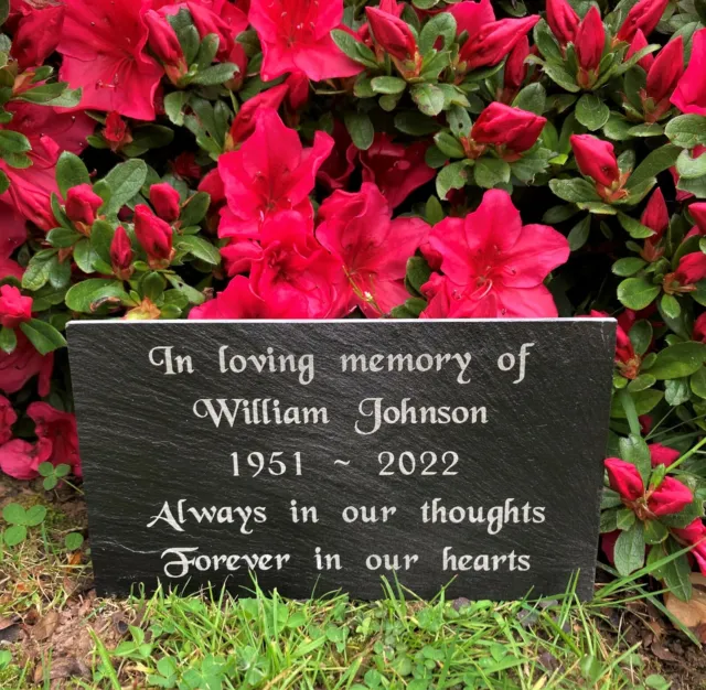 Personalised Engraved Slate Stone Memorial Grave Marker Headstone Plaque