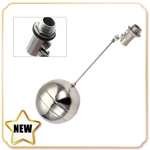 DN15 1/2" Adjustable Water Level Tank Tool Floating Ball Valve Stainless Steel