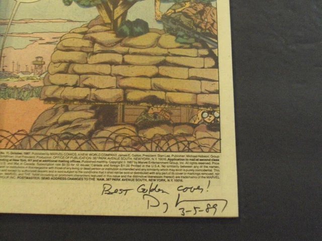 2 Iss The 'Nam #11,14 SIGNED Doug Murray Copper Age Marvel Comics ID:75239 3