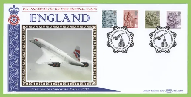 G.B. 2003 England Regional issue Benham (Concorde) First Day Cover, London