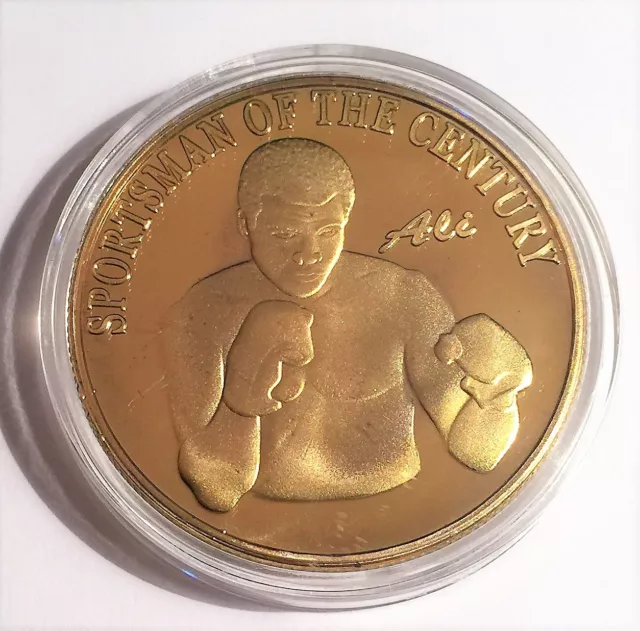 "MUHAMMAD ALI "  999 24k Gold plated coin, Sportsman Of The Century (30)