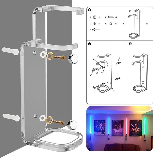 ACRYLIC CLEAR LIGHT Saber Stand Wall Mount Storage For Lightsaber Displ