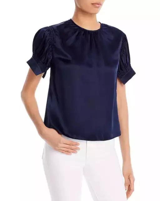 Rebecca Taylor Pleated Sleeve Silk Shirt 17B 184 2