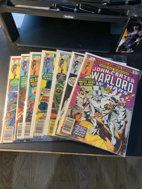 John Carter Warlord of Mars Reader Lot  #2-8 Marvel Comics 1977.
