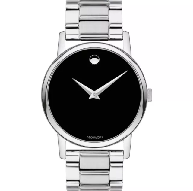 Orologio classico Movado Museum Orologio svizzero quadrante nero al quarzo - 2100014 ($895 prezzo al dettaglio)