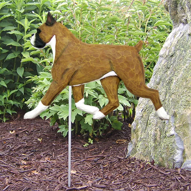 Boxer Outdoor Garden Dog Sign Hand Painted Figure Fawn