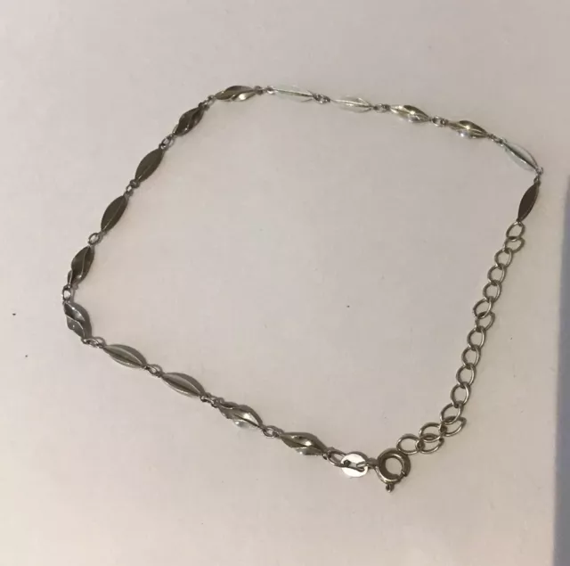 Ankle Bracelet Silver Tone Stamped 925 On Clasp