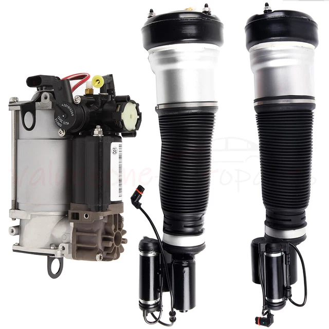 3* Air Suspension Shock Struts & Compressor Pump For Mercedes S430 03-06 4WD