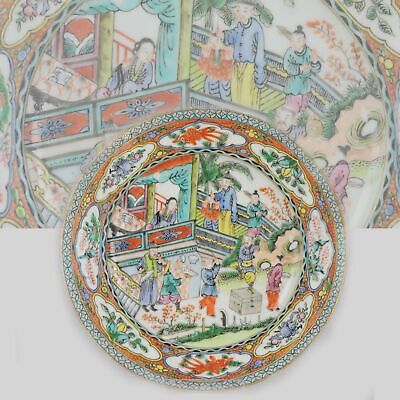 Antique 19th / early 20th C Chinese Porcelain Cantonese Palace Plate Chi...