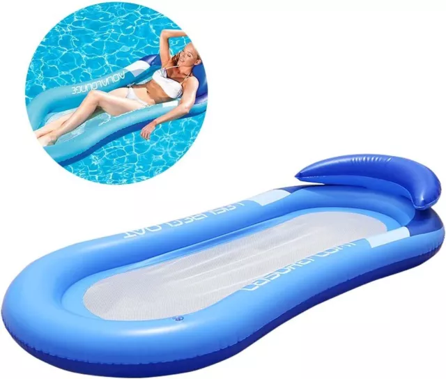 Inflatable Floating Row Swimming Pool Hammock Bed Summer Float Lounger Chair