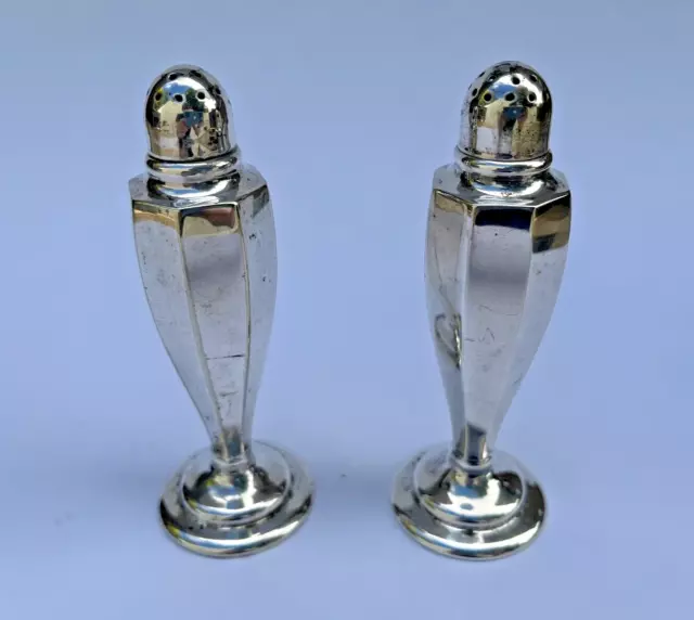 Vintage Art Deco Silver Plated EPNS A1 Salt And Pepper Shaker Set