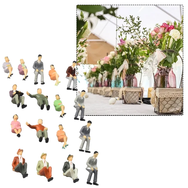 DE 50 Stück Sitzen Figuren Alle Sitzend Bemalte Passagier HO 1:87 Scale Menschen