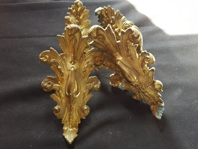 Pair of Reclaimed Antique Victorian Brass Curtain Tie Backs Furniture (BTS165)