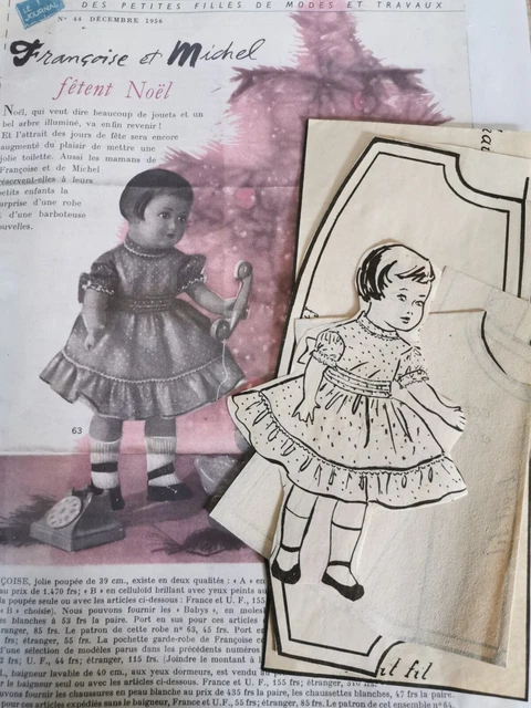 Ancien Patron De Couture Pour Vêtement De Poupée 'Djellaba' - Magazine Marie Françoise Mode Et Travaux